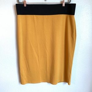 Ashley Blue Plus Size Mustard Pencil Skirt 2XL